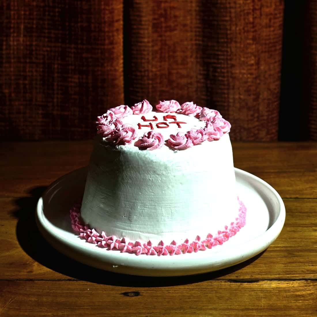 pink heart cake