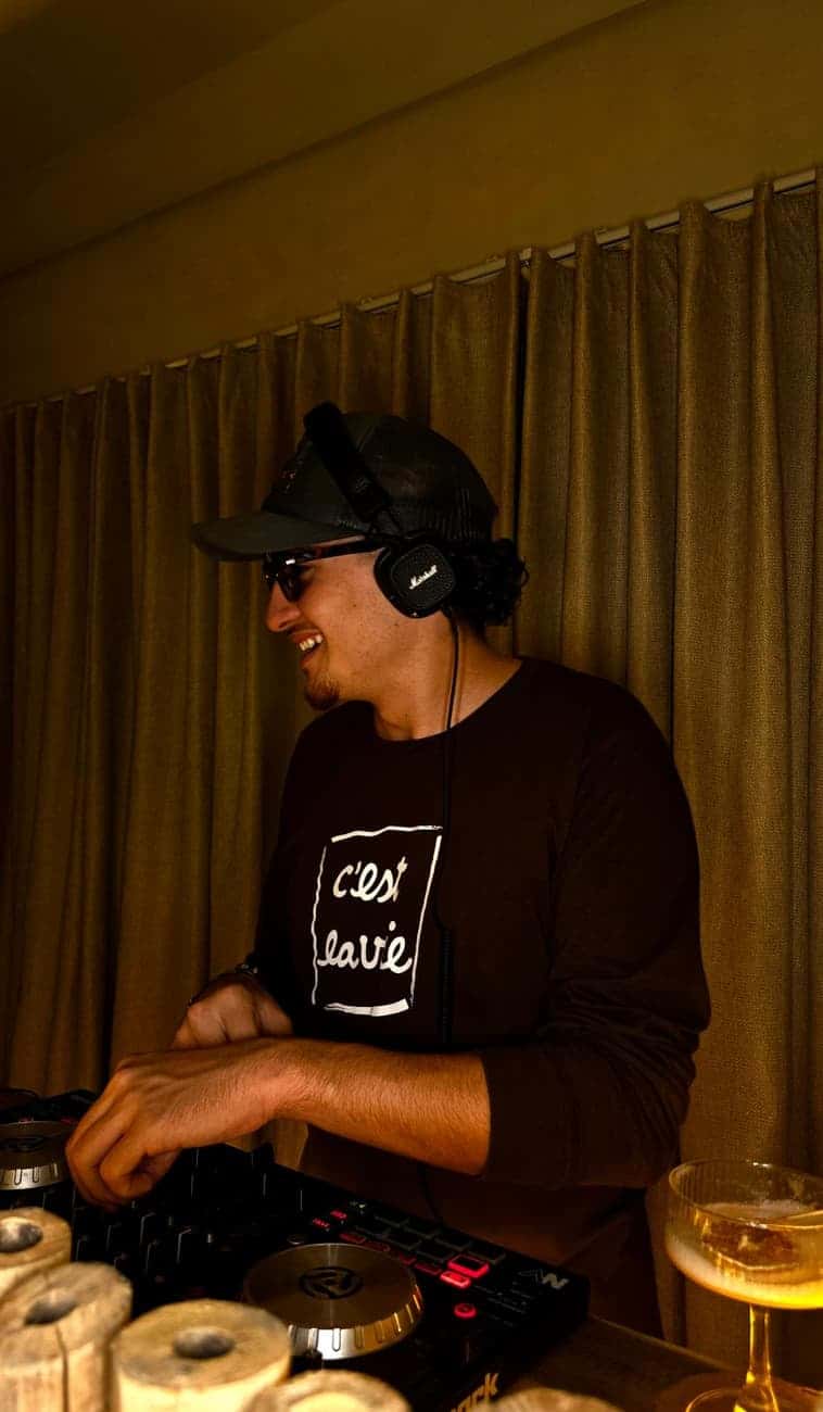 DJ at the decks during party