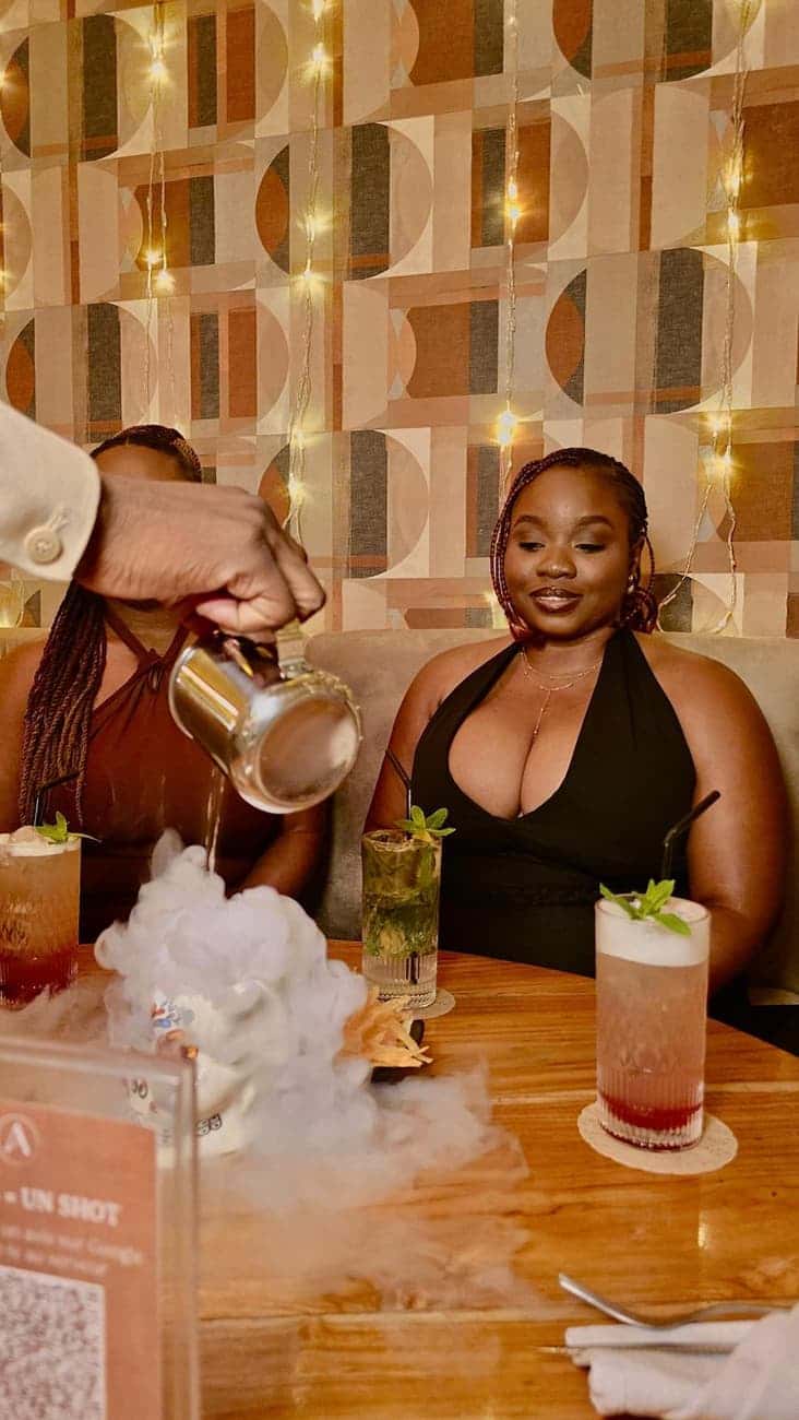 Smoking cocktails served at the table