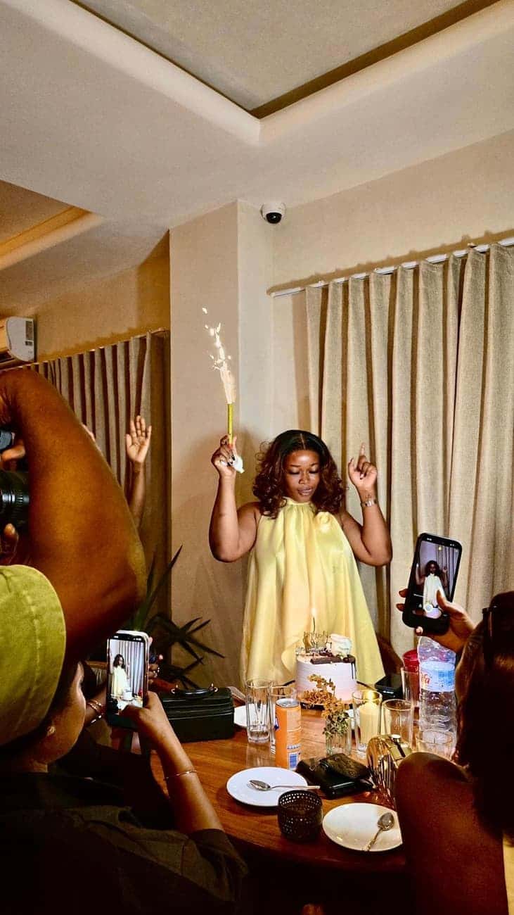 Birthday celebration with a sparkler candle