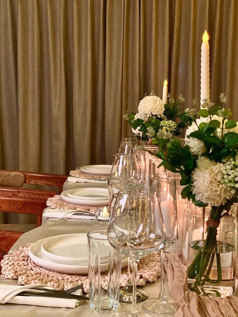 dressage de table aux chandelles